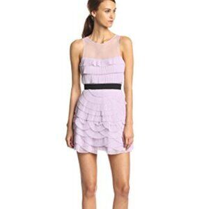 BCBGMAXAZRIA Women's Karyna Pleated Tier Halter Dress, Size 6